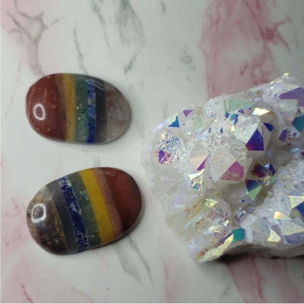 Chakra Worry Stone Listing is for 1 stone Artisan Made